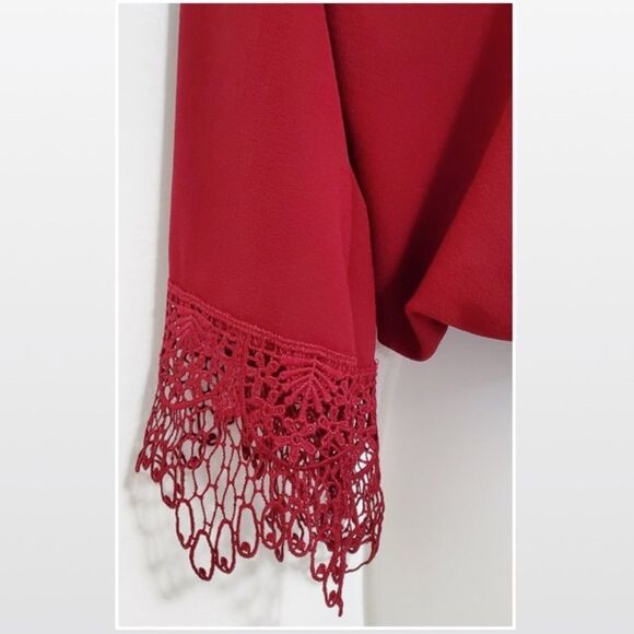 Y2K Charlotte Russe Small Red Chiffon Crop Trend Top - Picture 13 of 16